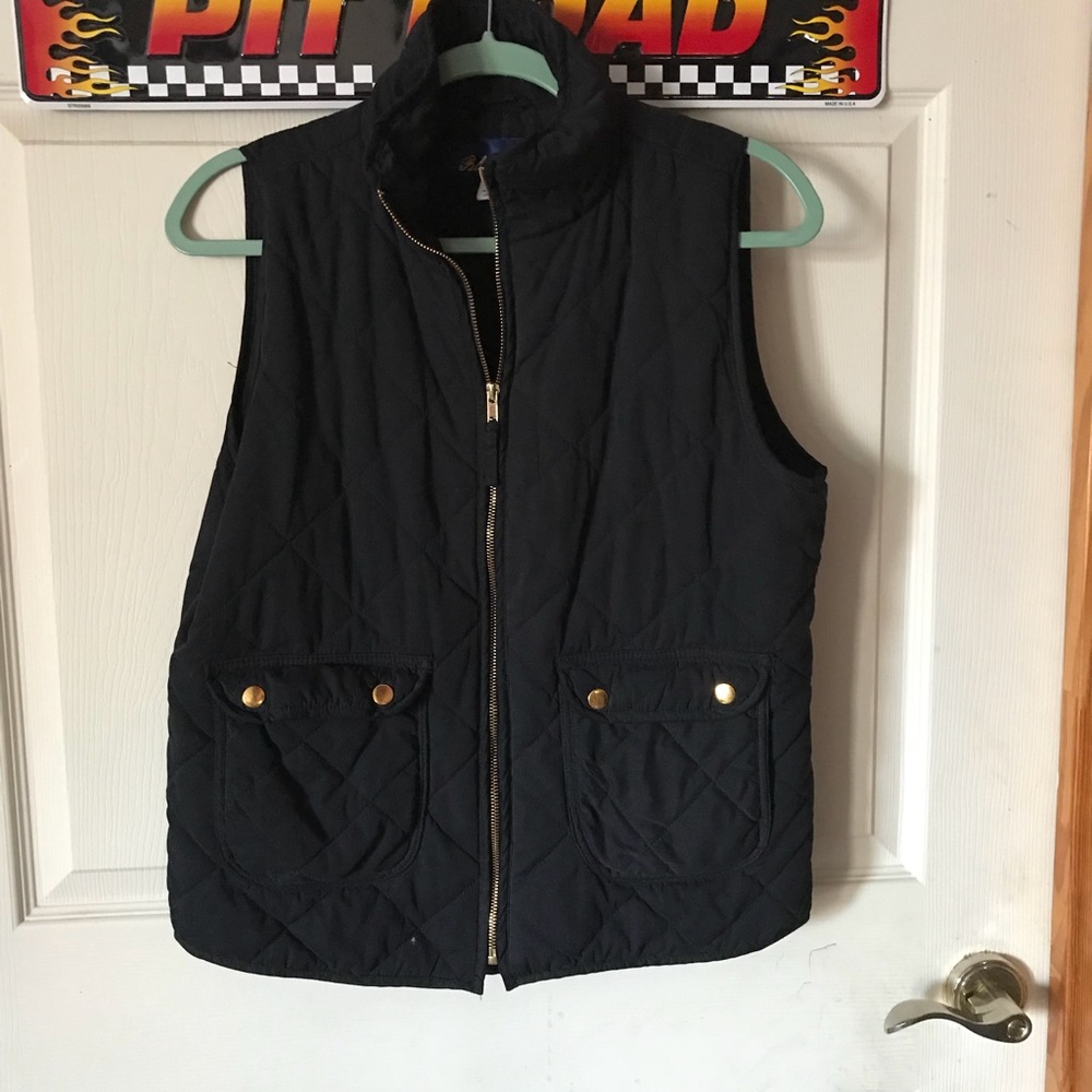 Francesca’s Black Quitted Vest.